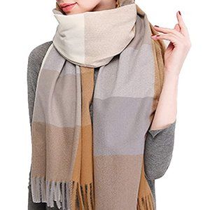 Long Plaid Knit Winter Scarf [THICK & WARM & FASHIONABLE]